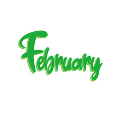 Fototapeta premium Vector handwriting vector calligraphic letter lettering winter month typography february ink illustration
