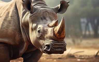 Fototapeta na wymiar Rhino Portrait. AI