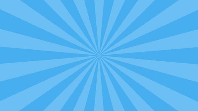 Simple flat blue Light Sun burst looping animation background