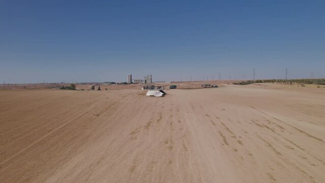 Bedouins settle in the south of Israel - live in tents in open areas and work the land