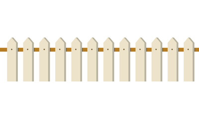 Vector wooden fence design illustration isolated on white background