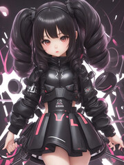 Naklejka premium Chibi Robo Elegance: The Magnificent Plastic Android