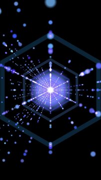 Abstract light trail, vertical video, infinite light trail, digital tunnel, futuristic background