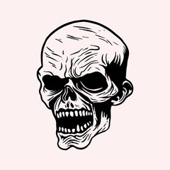 Zombie skull vector mascot 