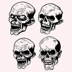 Zombie skull vector mascot collection