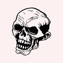 Zombie skull vector mascot 