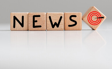 News Text Wooden Blocks for business concept.