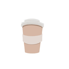 Illustration of a cardboard cup with coffee to go with a place for an inscription with your text. Take out coffee cup