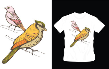 2 birds sitting on tree typography graphic design, for t-shirt prints, vector illustration editable template