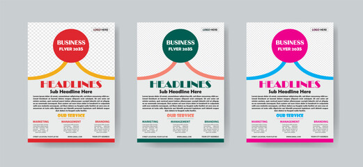 Corporate business flyer template design set, Brochure design, cover modern layout, annual report, poster, flyer in A4 with colorful business proposal, promotion, advertise, publication, cover page.