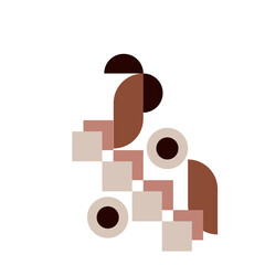 Bauhaus elements, abstract vector set of shapes. Bold Pastel graphic elements, simple geometrical minimal forms for web design, poster art, decorative print, invitation letter, background creation