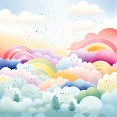 background with clouds and sun
