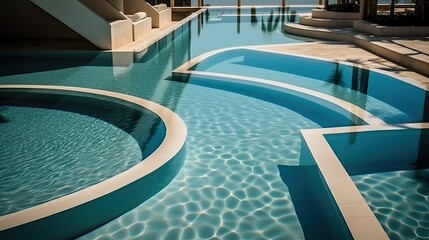 Obraz na płótnie Canvas Architecture, exterior of an a modern villa, Ibiza mediterranean style, with a pool. 