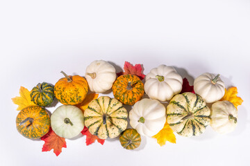 Autumn pumpkins background