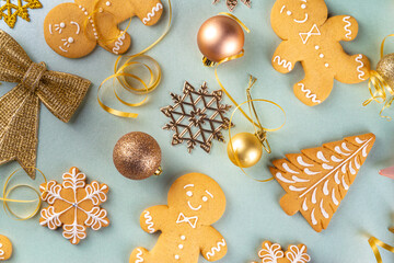Christmas Gingerbread cookie background