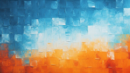 抽象的なラフなカラフルな青オレンジ色とりどりのアートGenerativeAI