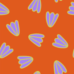 Fototapeta premium Abstract shapes modern pattern. Hand drawn vector illustration. Trendy seashell seamless pattern design