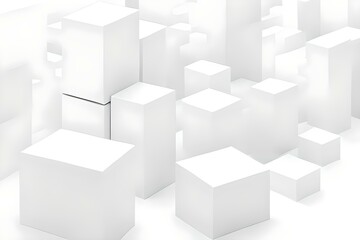 white boxes on white background Generative AI