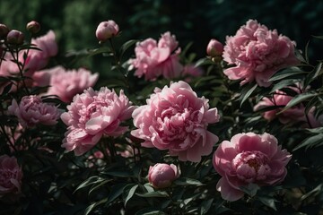 a vibrant garden filled with blooming pink flowers 