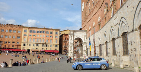 Siena in der Toskana - Italien mit Polizeiauto