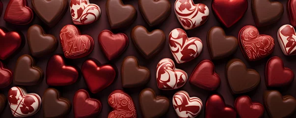 Foto op Plexiglas Valentine’s day chocolate sweets pack photo realistic illustration © Oksana
