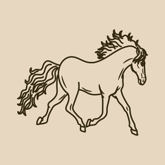 Western horse vector illustration. 
Animal graphic wild design t shirt vintage
