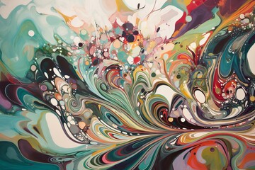 abstract painting with vibrant colors and dynamic shapes 
