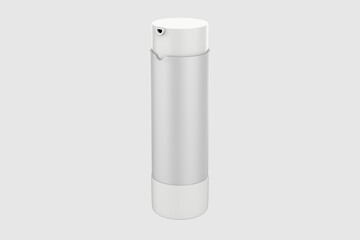 Glossy Foam Bottle Mockup Isolated On White Background. 3d illustration