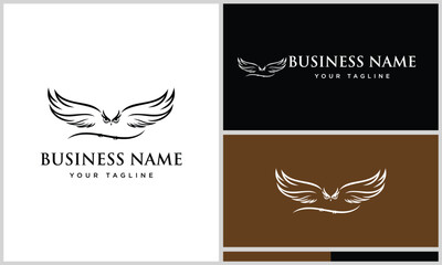 line art owl logo design
