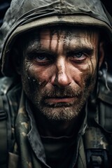 Obraz premium emotionally scared military veteran