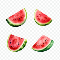 Watermelon watercolor isolated graphic transparent