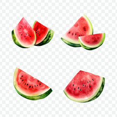 Watermelon watercolor isolated graphic transparent