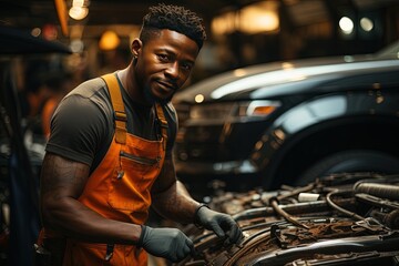 Car mechanic of African-American origin