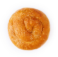 Fresh twisted bun with sesame seeds