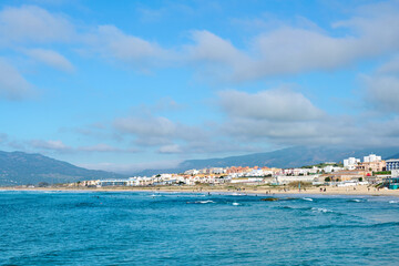 view of the sea and city in Tarifa Spain