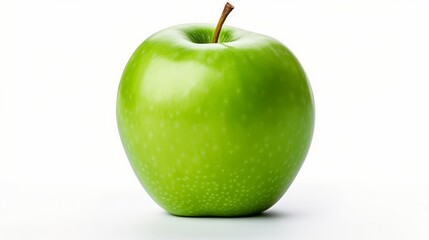 Green juicy apple isolated on white background, clipping path, full depth of field generative ai