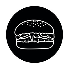 Burger black line icon.