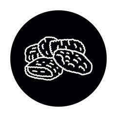 Nuggets black line icon.