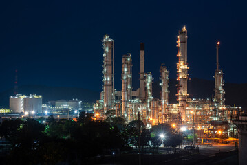 Aerial view Industry Oil refinery oil and gas refinery background, Business petrochemical industrial, Refinery oil and gas factory power and fuel energy, Ecosystem estates. Fuel refinery industry