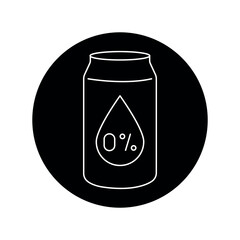 Non-alcoholic beer in a tin can black line icon.