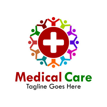 Medical care design logo template illustration