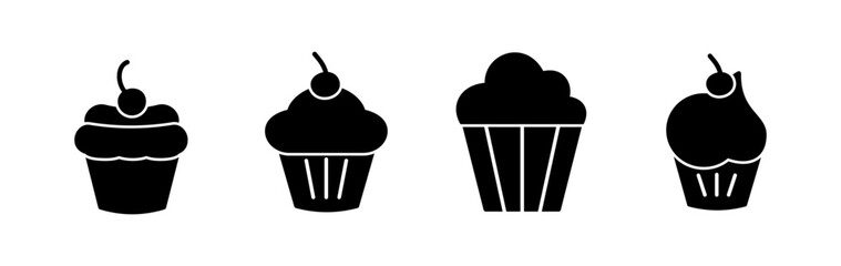 Cup cake icon vector. cake icon. bakery. muffin