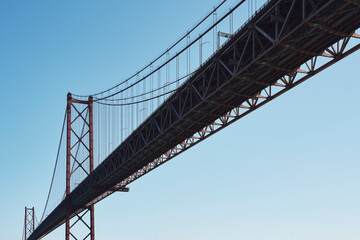 Ponte 25 de Abril bridge of Lisbon.