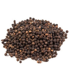Black pepper was placed on a white background