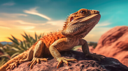 A Bearded Dragon , Background, Illustrations, HD