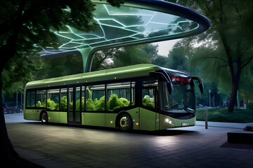 Fototapeta premium Eco-Mobility Momentum: Green Energy Powers Our Journeys