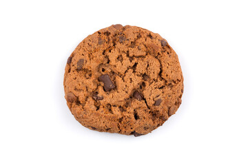 Chocolate chip cookie isolated on white