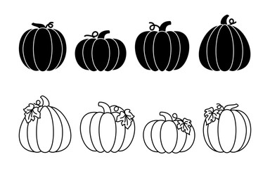 pumpkins silhouette. thanksgiving element vector eps 10