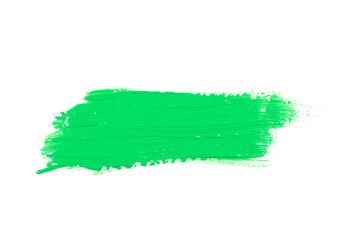 green stroke of the paint brush