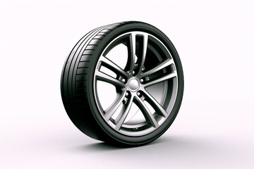 Obraz premium Car wheels on a white background. Tires. Tire replacement on the car